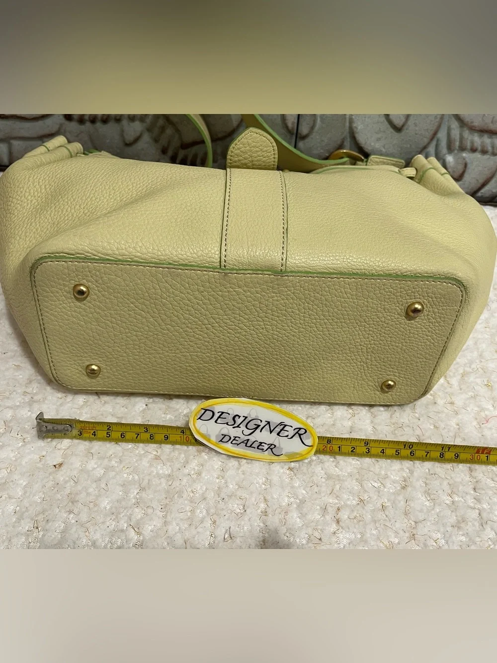 DOONEY & BOURKE  Vintage Pebbled Leather Lime Green Hobo Shoulder Bag